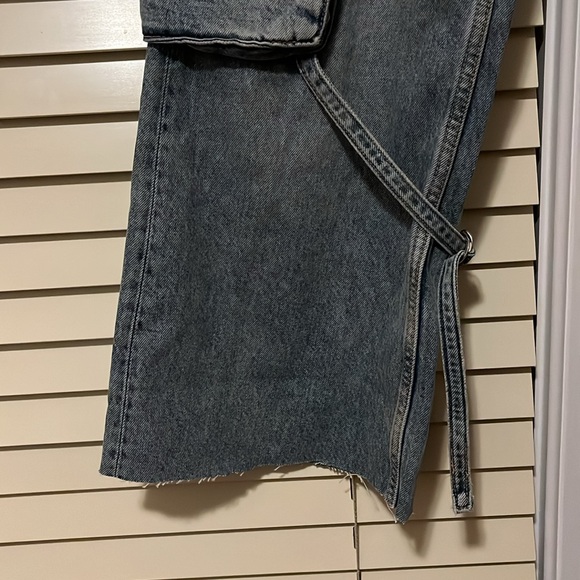 Zara Petite Cargo Jeans with Raw Hem - Picture 3 of 5